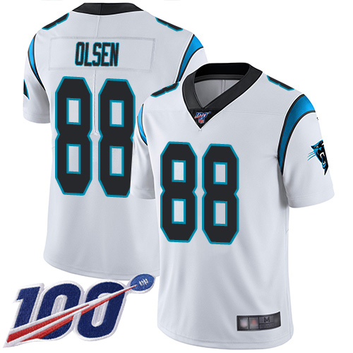 Carolina Panthers Limited White Youth Greg Olsen Road Jersey NFL Football 88 100th Season Vapor Untouchable